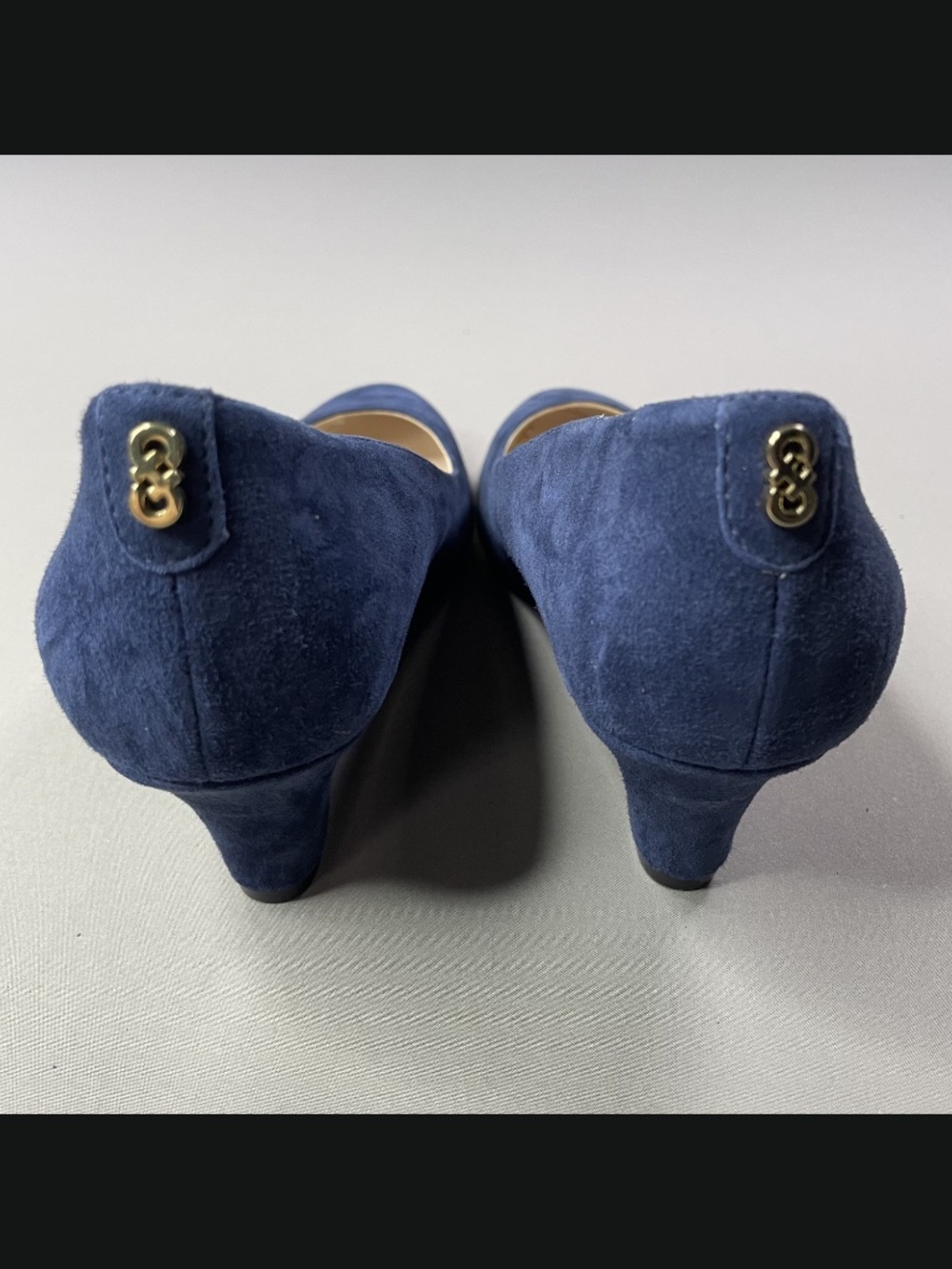 Cole Haan Shoes Womens 6.5 blue suede wedge heels grand os designer cocktail - Picture 5 of 12